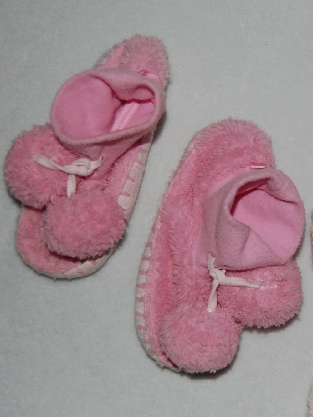 Baby Gap Pink Slipper Boots with Poms, Size 9T/10T (6.5